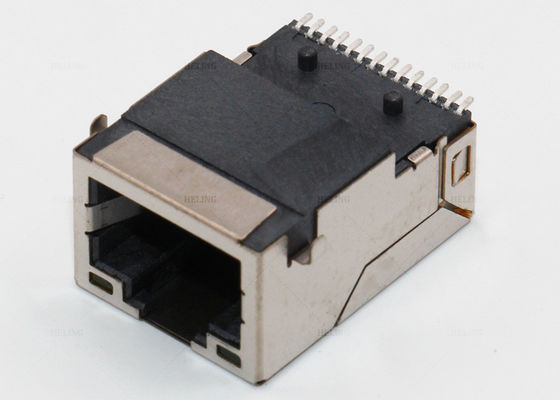 1000Base Τ RJ45, θηλυκό RJ45 δοχείο πισσών 1.27mm τελικό σωστής γωνίας