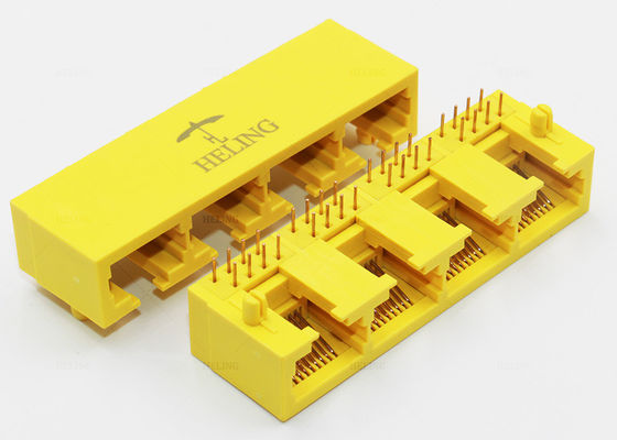 συνδετήρας Rj45 του τοπικού LAN Ganged φυσαρμόνικων 1 X 4 λιμένων για την πλήμνη/τους διακόπτες δικτύων
